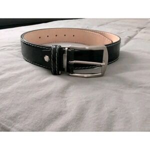 Roger Ximenez Italian Calf Leather Croc Embossed Belt Sz 38 Black Handcrafted US